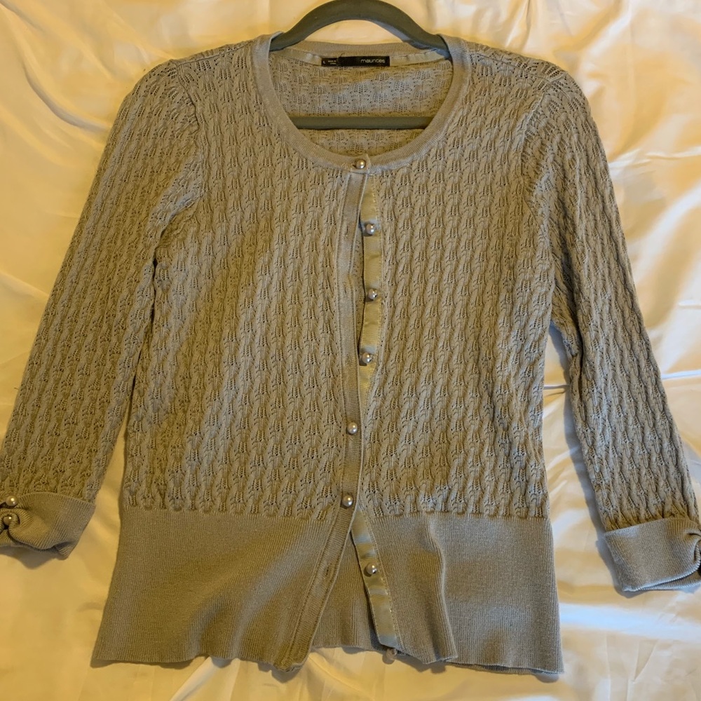 Light gray/Silver dressy sweater/cardigan